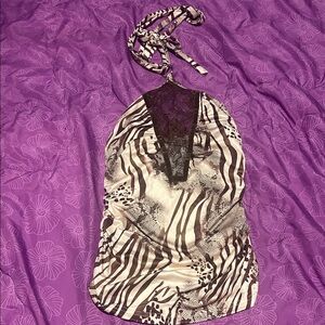 Animal Print Halter Top